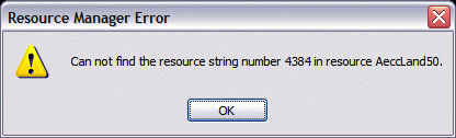 Resource String error dialog